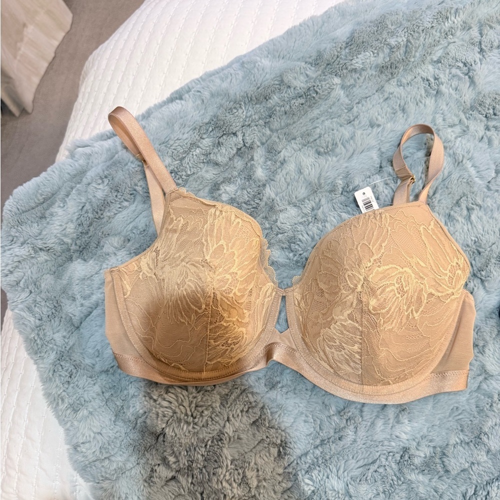 Soma Lace Perfect Coverage Underwire Bra NWT 34G Tan